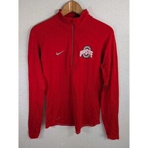 Nike Ohio State Buckeyes 1/4 Zip Dri-Fit Red Long Sleeve Refelective Women's M
